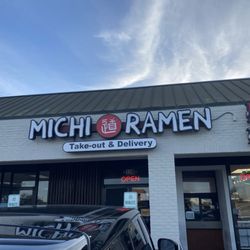 Michi Ramen - Their marquee easy to spot in the plaza