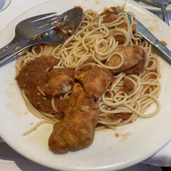 Mykonos Greek Restaurant - Spaghetti with chicken tenders $23.50 - Greek Near Me - Niles, Illinois