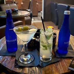 Boston Cigar Club - Saratoga waters, Dirty Gin Martini & Mojito