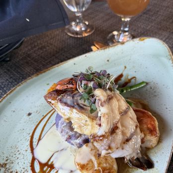 Tidepools - Hawaiian Catch, fish, lobster tail, scallop, shrimp, mashed potatoes, broccolini - Hawaiian Near Me - Poipu, Hawaii