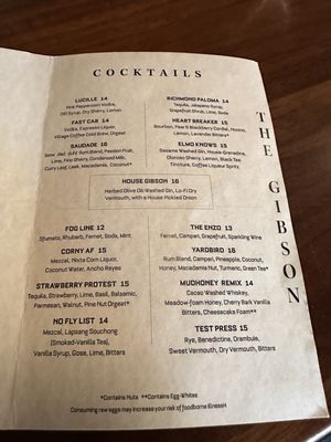 Menu photo 1 The Gibson PDX Portland, OR