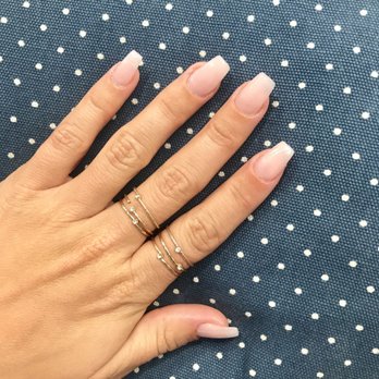 Lush Nail Studio - This is my usual. Tips then clear dip, thin narrow and very slight coffin, gel color on top(OPI-Bubble Bath) By Terry - Waxing Near Me - Tustin, California