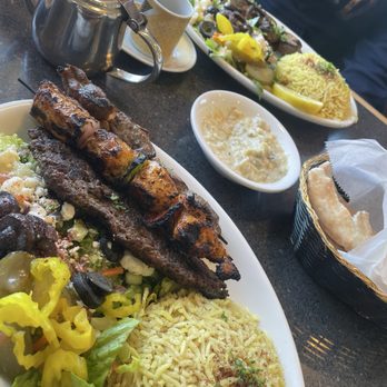 Mirage Mediterranean Restaurant - 3 Pieces Mixed Kabobs and 2 Pieces Lamb Kabobs - Mediterranean Near Me - Louisville, Kentucky Mirage Mediterranean Restaurant - 3 Pieces Mixed Kabobs and 2 Pieces Lamb Kabobs - Mediterranean Near Me - Louisville, Kentucky