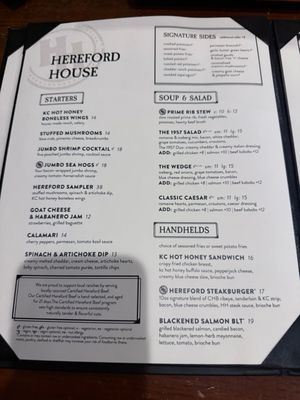 Menu photo 3 Hereford House Shawnee, KS