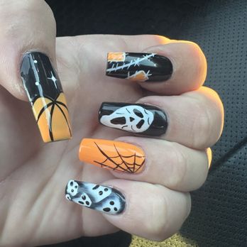 PB Luxury Nails - Halloween Theme nails- each one different. Love the ghosts! - Nail Salons Near Me - San Diego, California PB Luxury Nails - Halloween Theme nails- each one different. Love the ghosts! - Nail Salons Near Me - San Diego, California