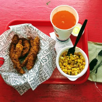 Tenders Fresh Food - 5-piece tenders, corns, cup of orange - Fast Food Near Me - Cornelius, North Carolina