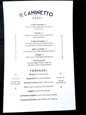 Menu photo 7 II Caminetto Whistler, BC Menu photo 7 II Caminetto Whistler, BC