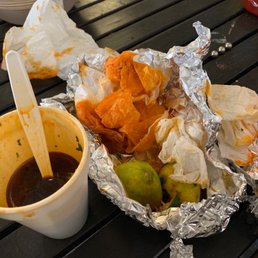 a taco basket of food