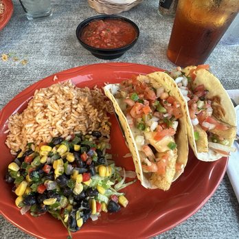 San Miguel's - Fish tacos, Mexican rice, black bean salsa, & sweet tea - Mexican Near Me - Hilton Head Island, South Carolina