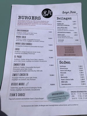 Menu photo 1 Burger Marie Offenburg, BW