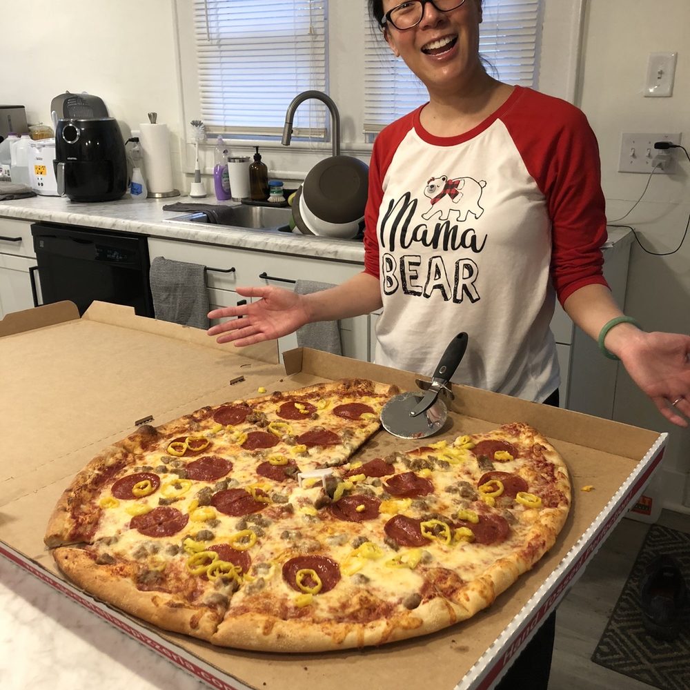 Goodfellas Pizzeria - 22" pizza with pepperoni, garlic sausage crumble, and banana yellow peppers - Pizza Near Me - Indianapolis, Indiana Goodfellas Pizzeria - 22" pizza with pepperoni, garlic sausage crumble, and banana yellow peppers - Pizza Near Me - Indianapolis, Indiana