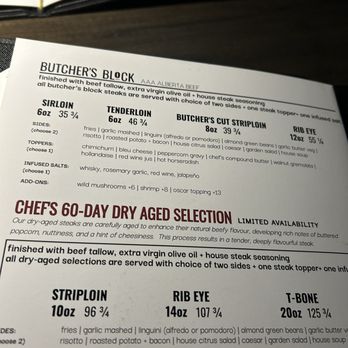 Brickstone Kitchen + Bar - Menu page of steaks - Steakhouses Near Me - Lethbridge, Alberta Brickstone Kitchen + Bar - Menu page of steaks - Steakhouses Near Me - Lethbridge, Alberta