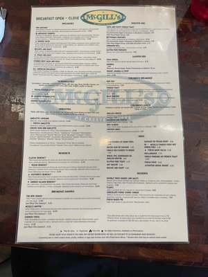 Menu photo 1 McGill's At Crested Butte Crested Butte, CO