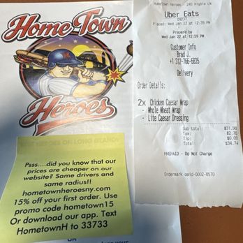 Hometown Heroes - They have the audacity to double charge me!! - Sandwiches Near Me - Islip, New York Hometown Heroes - They have the audacity to double charge me!! - Sandwiches Near Me - Islip, New York