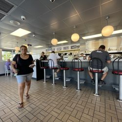 Waffle House - My sister exiting Waffle House in Gulf Breeze.