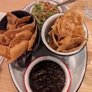 Photo of Campechano Taquería - Toronto, ON, Canada. Guacamole and Salsa (chips magically refill).