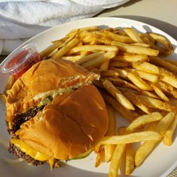The Grill at the Resort Pool - Double Burger. Pretty good.