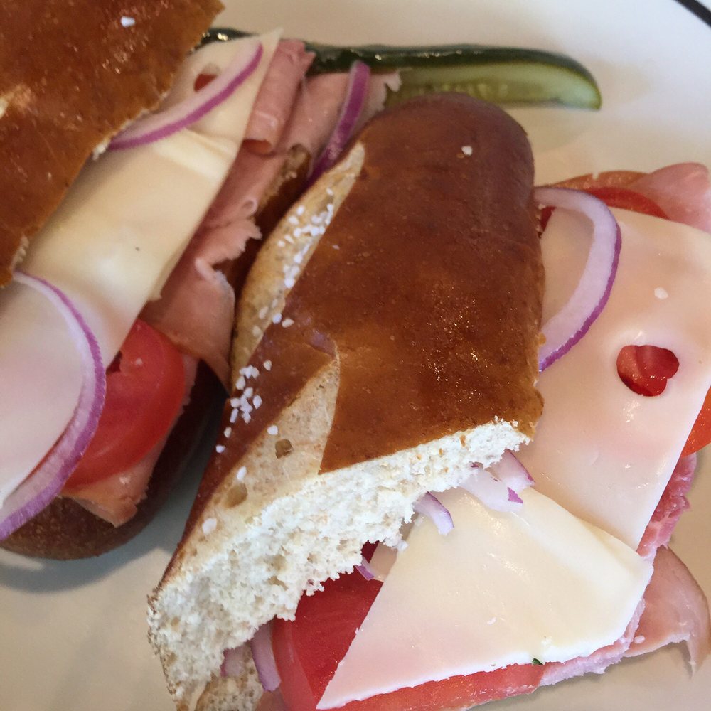 Corner Bakery Cafe - Ham & Swiss pretzel - Sandwiches Near Me - Burbank, California