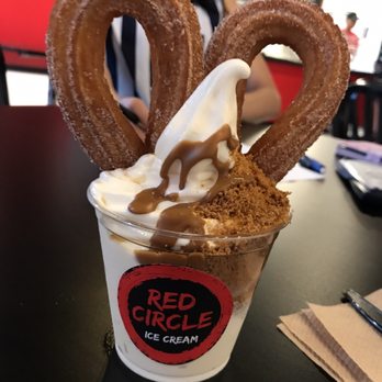 Red Circle Ice Cream - Cookie butter frosty churro - Desserts Near Me - Houston, Texas Red Circle Ice Cream - Cookie butter frosty churro - Desserts Near Me - Houston, Texas