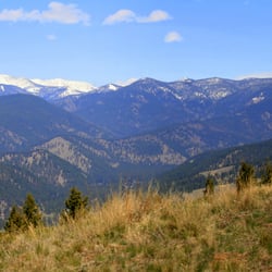 Mount Jumbo - View of Rattlesnake Canyon with Stuart Peak in the distance, from Mount Jumbo, April 2013