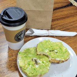 Herban Coffee and Blooms - Everything bagel with cream cheese AND avocado is everything to me right now