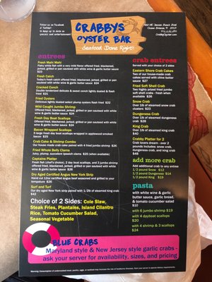 Menu photo 8 Crabby's Oyster Bar Jensen Beach, FL