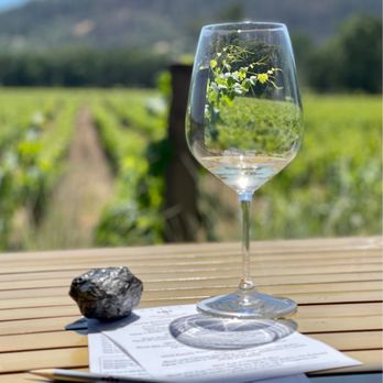 Titus Vineyards - glass of wine and a rock - Wineries Near Me - Saint Helena, California Titus Vineyards - glass of wine and a rock - Wineries Near Me - Saint Helena, California