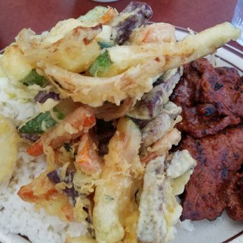 Kim Chee Restaurant 7 - Vegetable tempura and Spicy pork lunch plate for $12.95 - Korean Near Me - Aiea, Hawaii Kim Chee Restaurant 7 - Vegetable tempura and Spicy pork lunch plate for $12.95 - Korean Near Me - Aiea, Hawaii