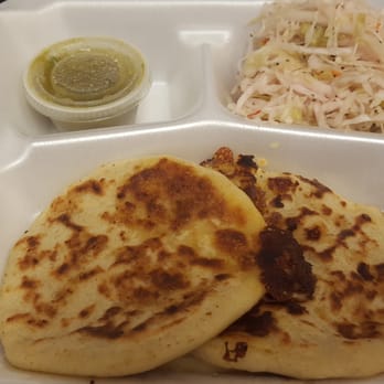 Cafe La Merienda - two flatbreads and a side of coleslaw - Cafes Near Me - Danville, Arkansas