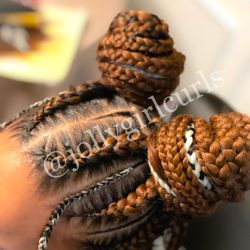 Jolly Girl Curls - Braided Space Buns