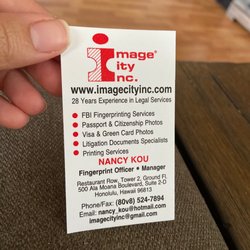 Image City - Business card with info .