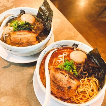 Menya Muso - Red and black ramen ~ red ramen is rich and SPICY!  If you like stronger flavor define pick red ramen! - Ramen Near Me - Seattle, Washington