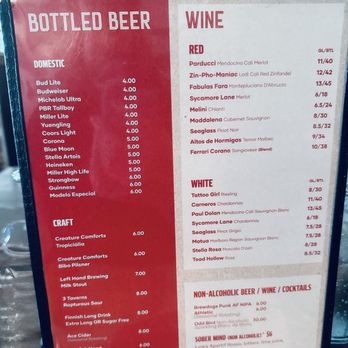 Shorty's Pizza - Beer and Wine menu. Draft beer menu is on a chalkboard and rotates. - Pizza Near Me - Tucker, Georgia