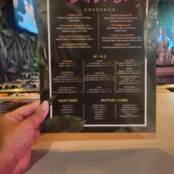The Secret Garden Room - Drink menu