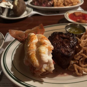 The Pine Club - Surf/Turf - fillet, lobster tail and onion straws!! - American Near Me - Dayton, Ohio