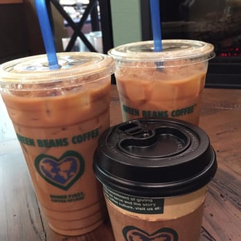 Green Beans Coffee Omaha - Millard - Photo of the wonderful beverages. Two caramel lattes and an apple cider! - Coffee & Tea Near Me - Omaha, Nebraska Green Beans Coffee Omaha - Millard - Photo of the wonderful beverages. Two caramel lattes and an apple cider! - Coffee & Tea Near Me - Omaha, Nebraska