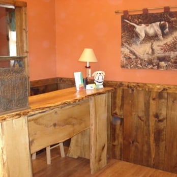 Country Charm Bed & Biscuit - Lobby - Cabin decor and welcoming feel as you enter! - Pet Breeders Near Me - Marshfield, Missouri Country Charm Bed & Biscuit - Lobby - Cabin decor and welcoming feel as you enter! - Pet Breeders Near Me - Marshfield, Missouri