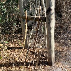 The Myron and Helen Gibbons Nature Preserve - Hiking sticks to borrow at the entrance.