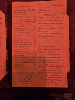 Menu photo 4 Bar Isabel Toronto, ON