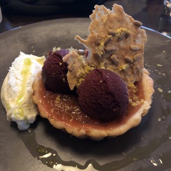 Grove - Rhubarb tart with blueberry lime sorbet. So tart and summery - New American Near Me - Grand Rapids, Michigan Grove - Rhubarb tart with blueberry lime sorbet. So tart and summery - New American Near Me - Grand Rapids, Michigan