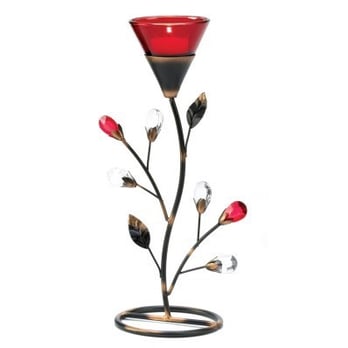 Stop, Shop & Smile - Ruby blossoms tealight holder.   Item# D1083 on website - Home Decor Near Me - Round Rock, Texas
