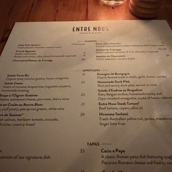Entre Nous French Bistro - Le Menu - Wine Bars Near Me - Pasadena, California Entre Nous French Bistro - Le Menu - Wine Bars Near Me - Pasadena, California