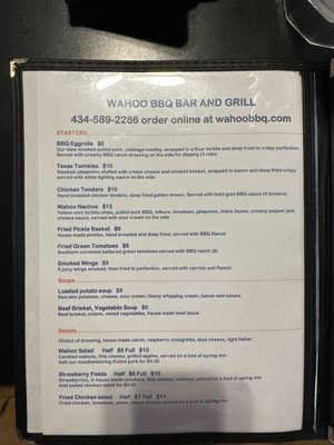 Menu photo 3 Wahoo BBQ Palmyra, VA