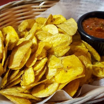 Surrender Cafe - Commercial plantain chips from a bag and garlicky ketchup that will repeat on you. - Latin American Near Me - Woodbridge, New Jersey Surrender Cafe - Commercial plantain chips from a bag and garlicky ketchup that will repeat on you. - Latin American Near Me - Woodbridge, New Jersey