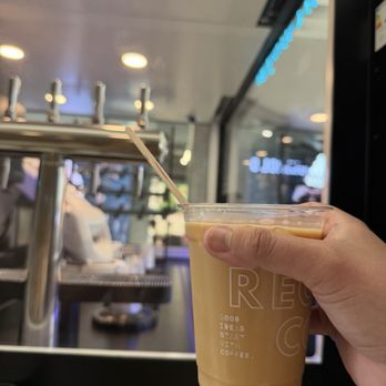Regent Coffee - iced "Lavender" latte (the robot forgot the lavender) - Coffee & Tea Near Me - Glendale, California Regent Coffee - iced "Lavender" latte (the robot forgot the lavender) - Coffee & Tea Near Me - Glendale, California