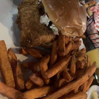 Dirty Oscar's Annex - Friend chicken with sweet potato fries - Pubs Near Me - Tacoma, Washington Dirty Oscar's Annex - Friend chicken with sweet potato fries - Pubs Near Me - Tacoma, Washington