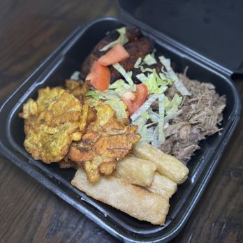 Secretos De Mis Abuelos - Pernil with maduros, tostones, and yuca frita - Puerto Rican Near Me - Homestead, Pennsylvania Secretos De Mis Abuelos - Pernil with maduros, tostones, and yuca frita - Puerto Rican Near Me - Homestead, Pennsylvania