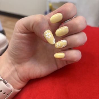 Kay Glow Studio - Gel X manicure with flower designs - Nail Salons Near Me - Garden Grove, California