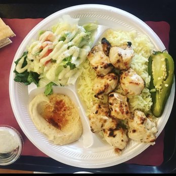 Med Fresh Grill - Chicken kebab plate-ask for garlic paste vs hummus to dip in!! You won't be disappointed. - Turkish Near Me - Tempe, Arizona