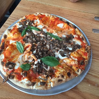 Industry Kitchen - Margherita pizza with mushrooms ( added ). Several slices seemed to have no cheese, it looked like maybe it slid off? - American Near Me - New York, New York Industry Kitchen - Margherita pizza with mushrooms ( added ). Several slices seemed to have no cheese, it looked like maybe it slid off? - American Near Me - New York, New York
